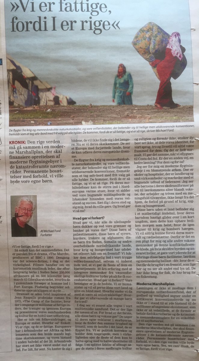 Michael Ford, kronik i FAA - Vi er fattige, fordi I er rige