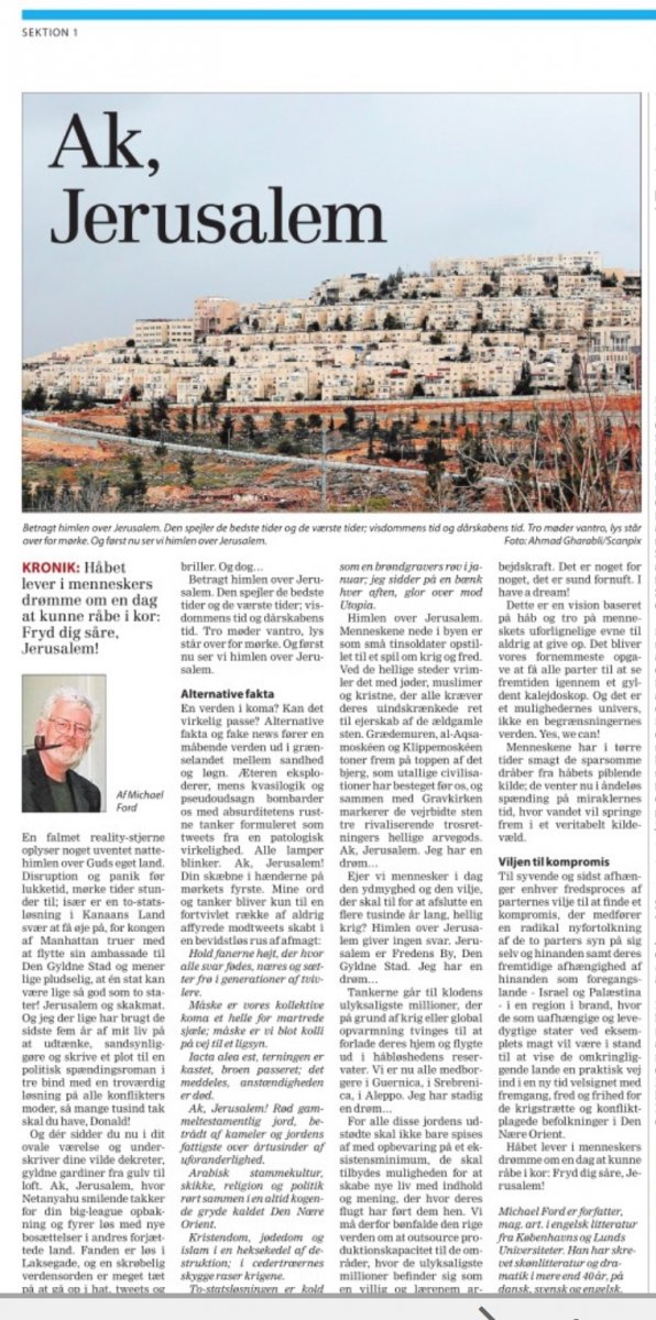 Kronik af Michael Ford i Frederiksborg Amts Avis